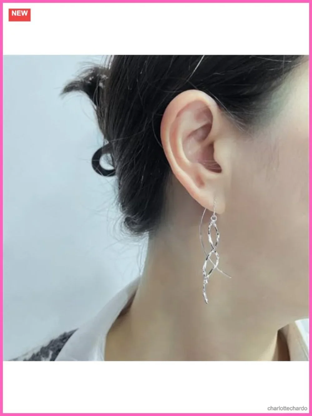 925 Sterling Silver Plated Dangle Earrings with Heart Moon Star Charms